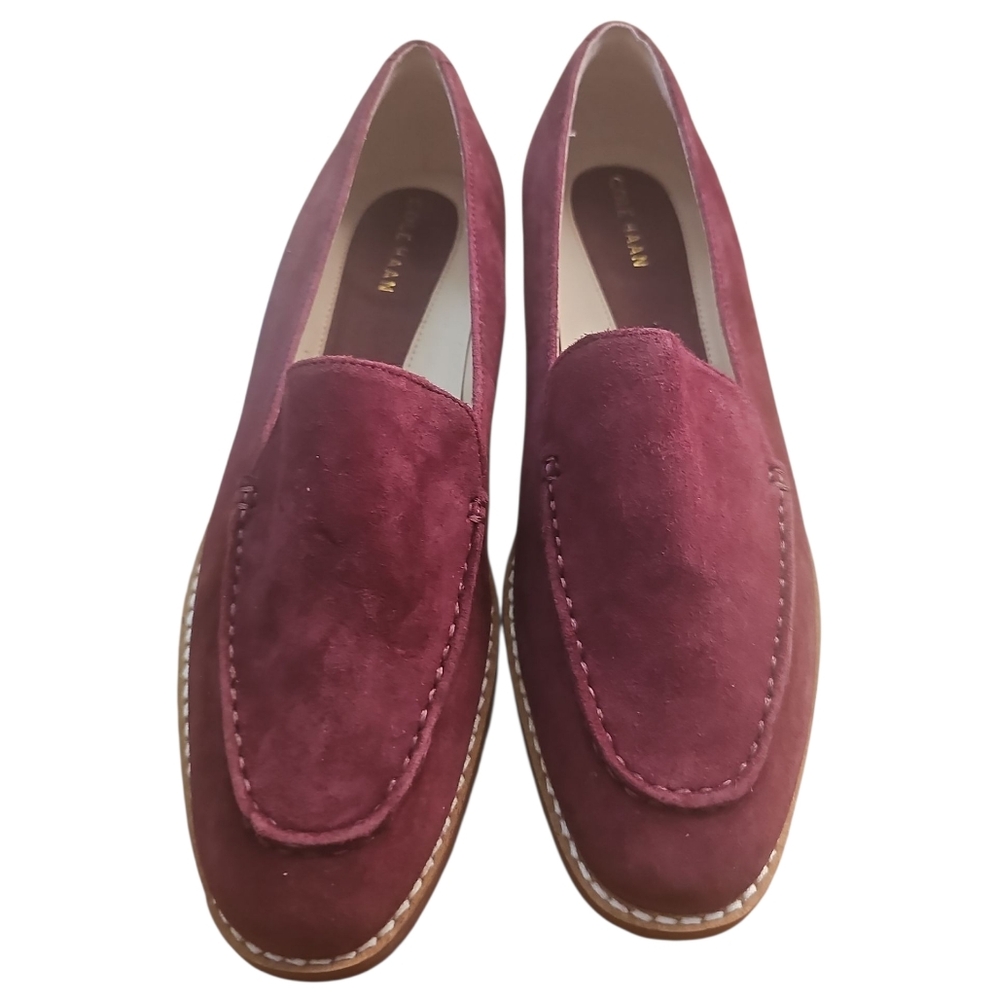 Cole Haan Go-To Suede Leather Slip On Loafers Women's Size 5.5 Burgundy New - Picture 3 of 7